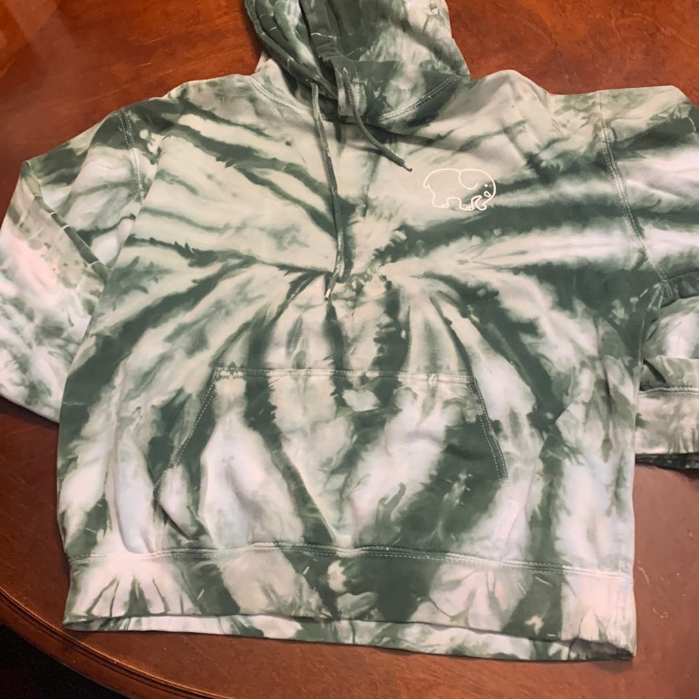 IVORY ELLA GREEN TIE-DYE HOODIE